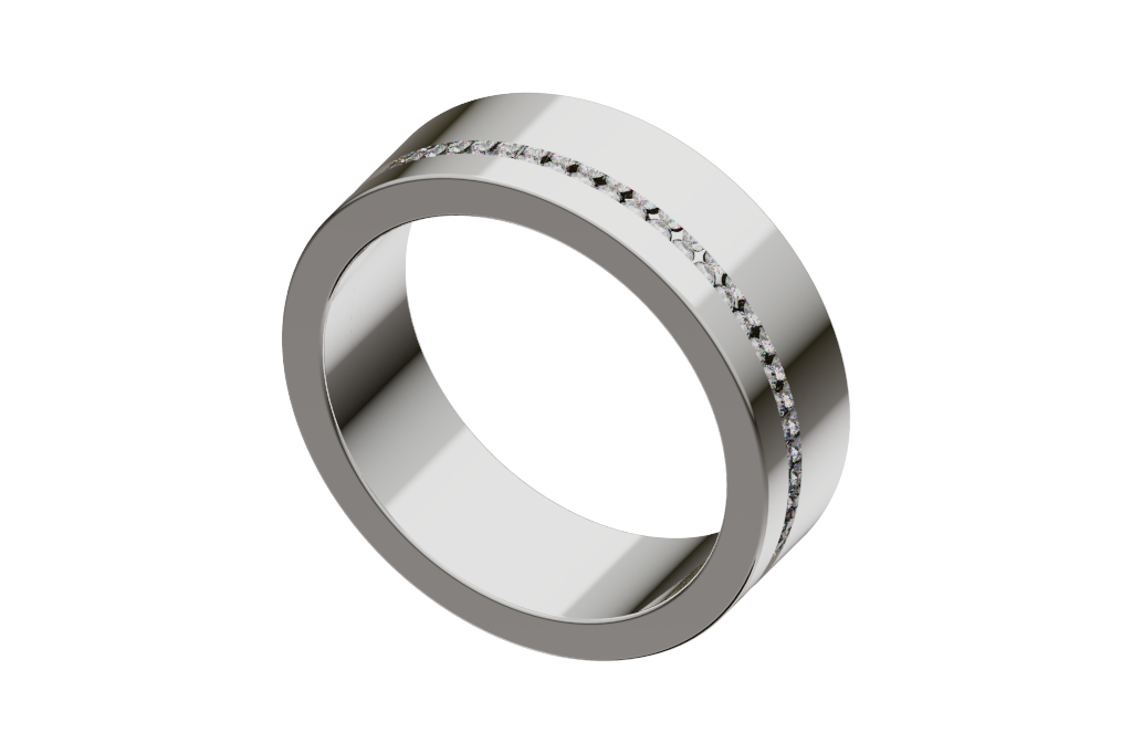 Round Pave Two-Tone Band