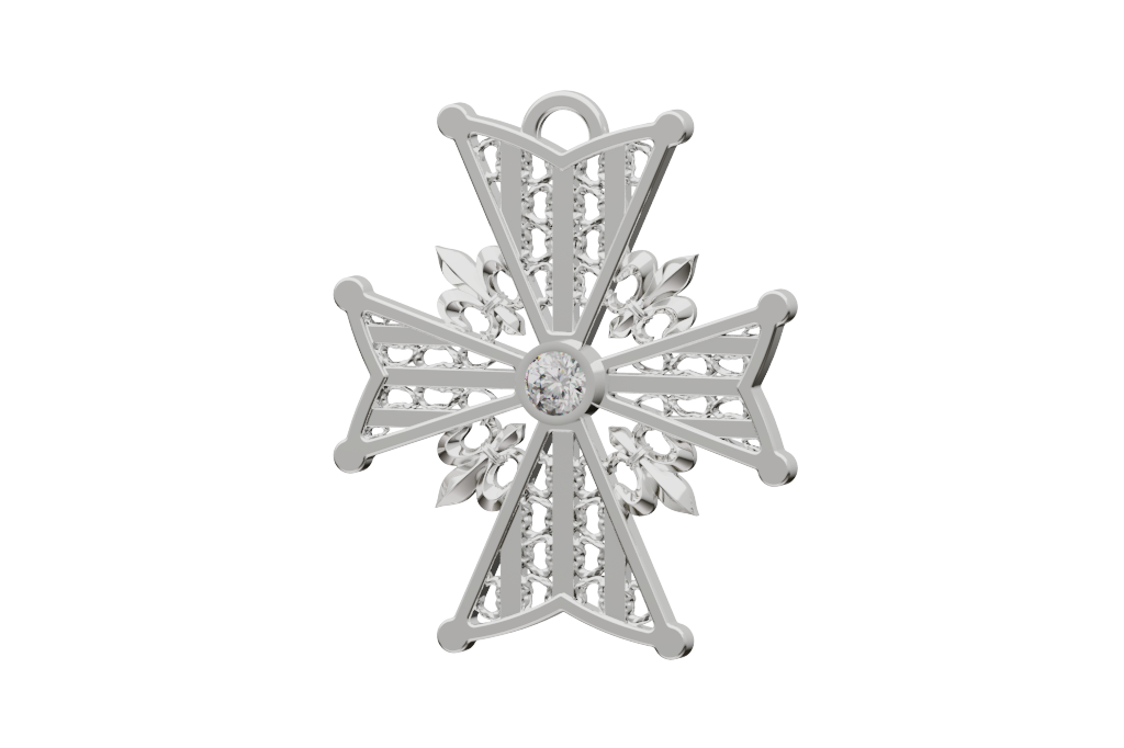 Cross Floral Pendant