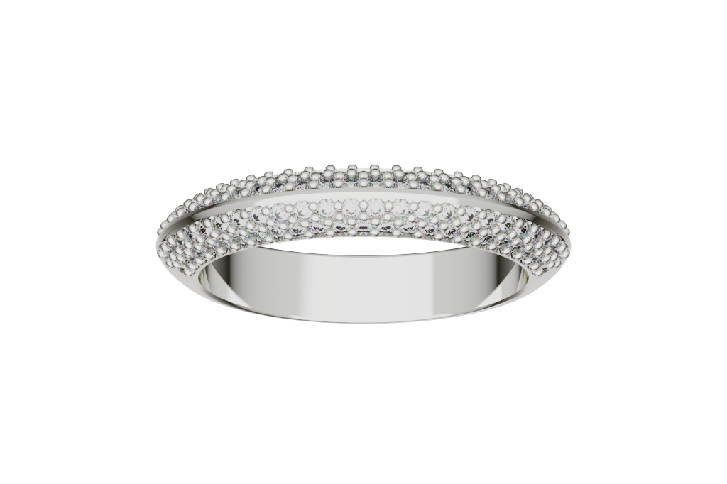 Round Pave Domed Band