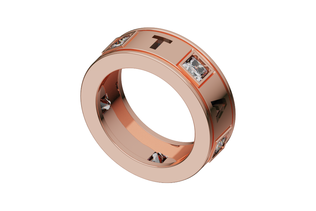 Bezel-Set Initials Band