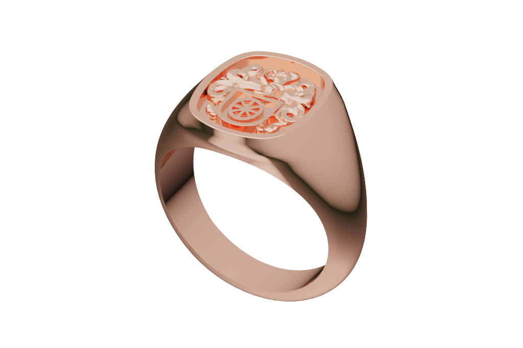 Oval Crest Signet Vintage Shield Ring