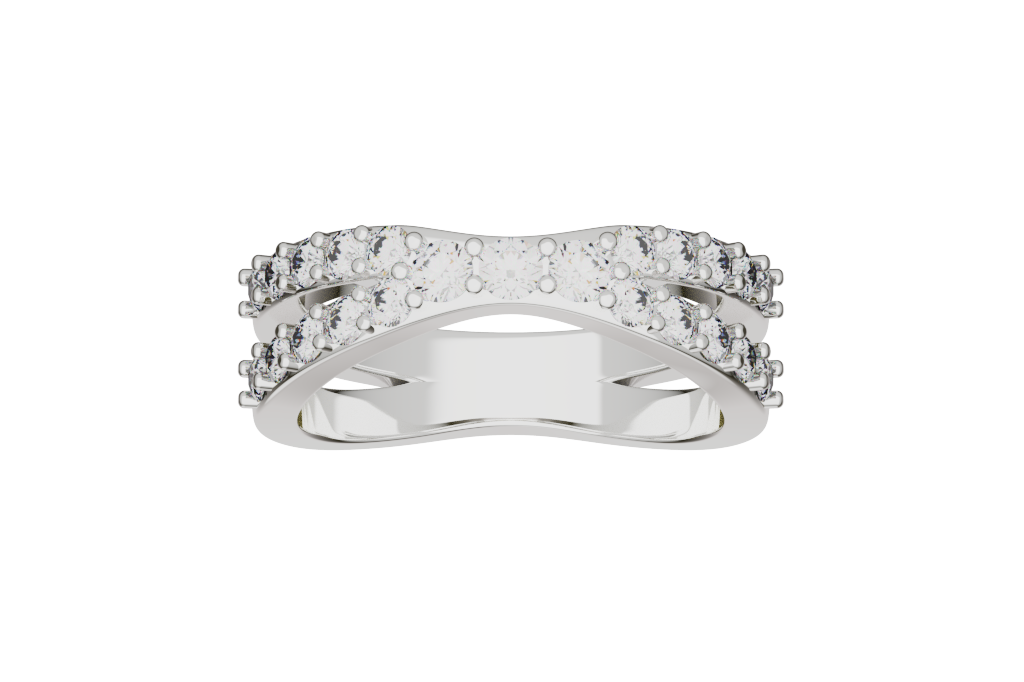 Round Pave Two-Row Band