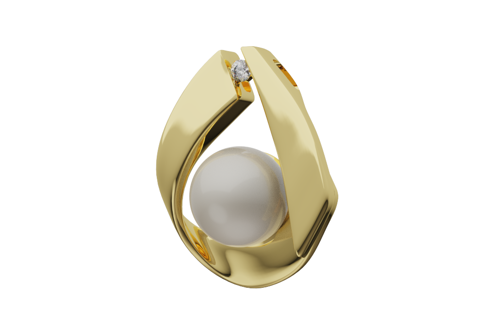 Pearl Tension-Set Pendant