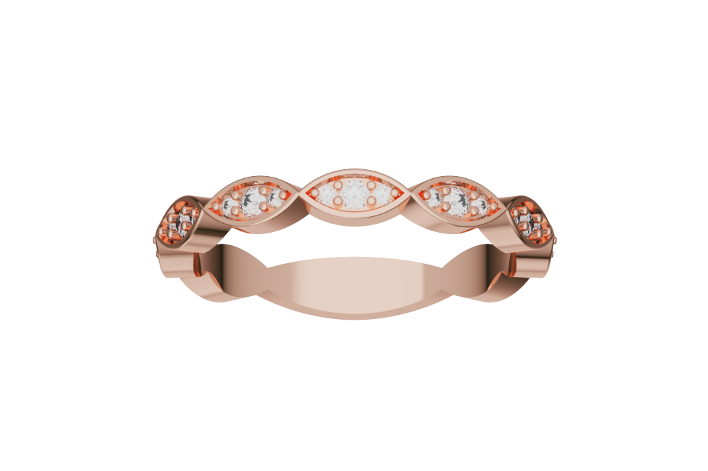 Marquise Pave Scalloped Band