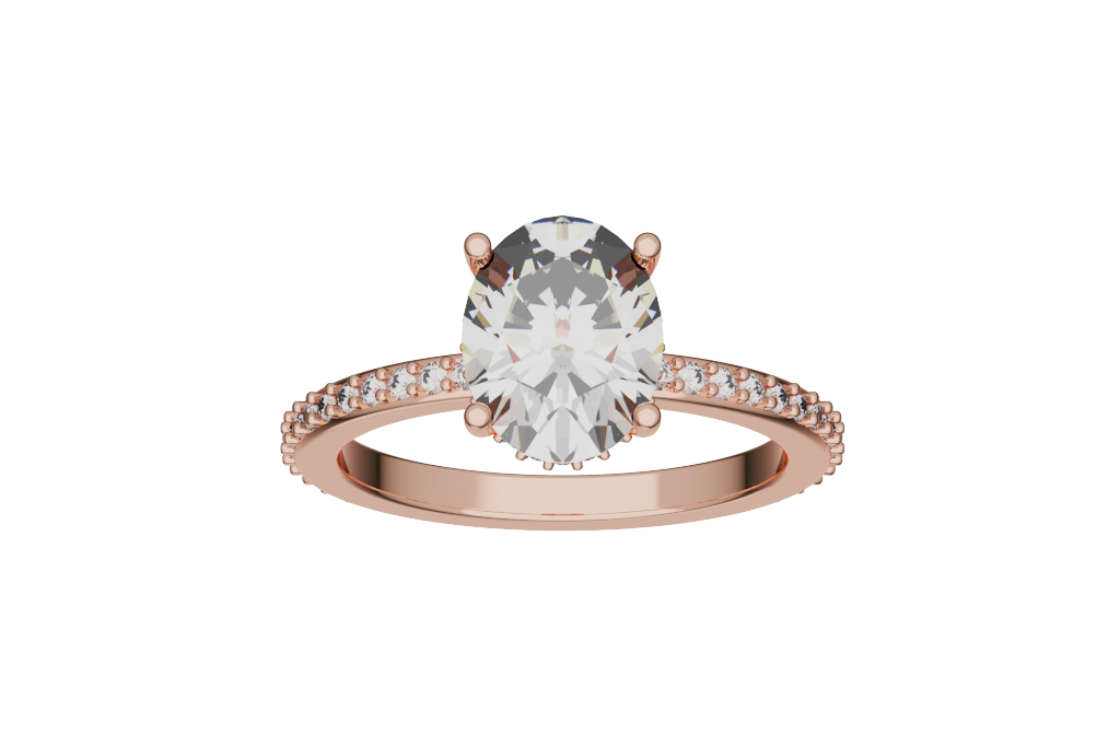 Oval Pave Engagement Ring