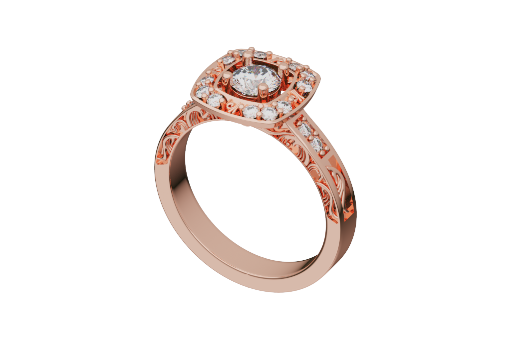 Halo Vintage Engagement Ring