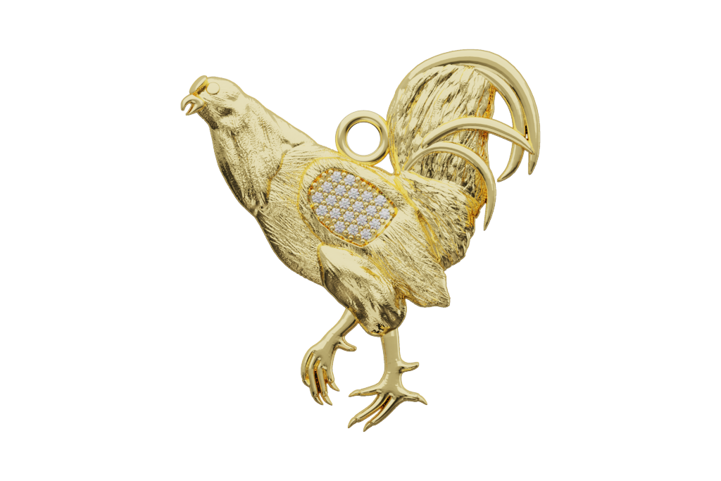 Rooster Pave Pendant