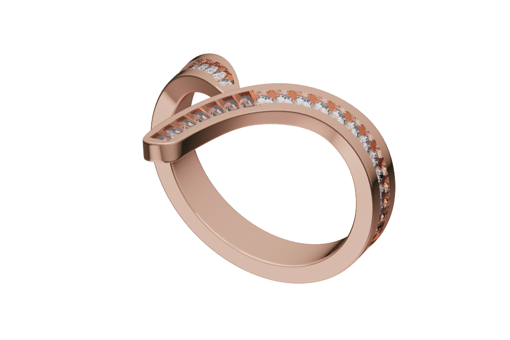 Round Channel-Set Pointy Band