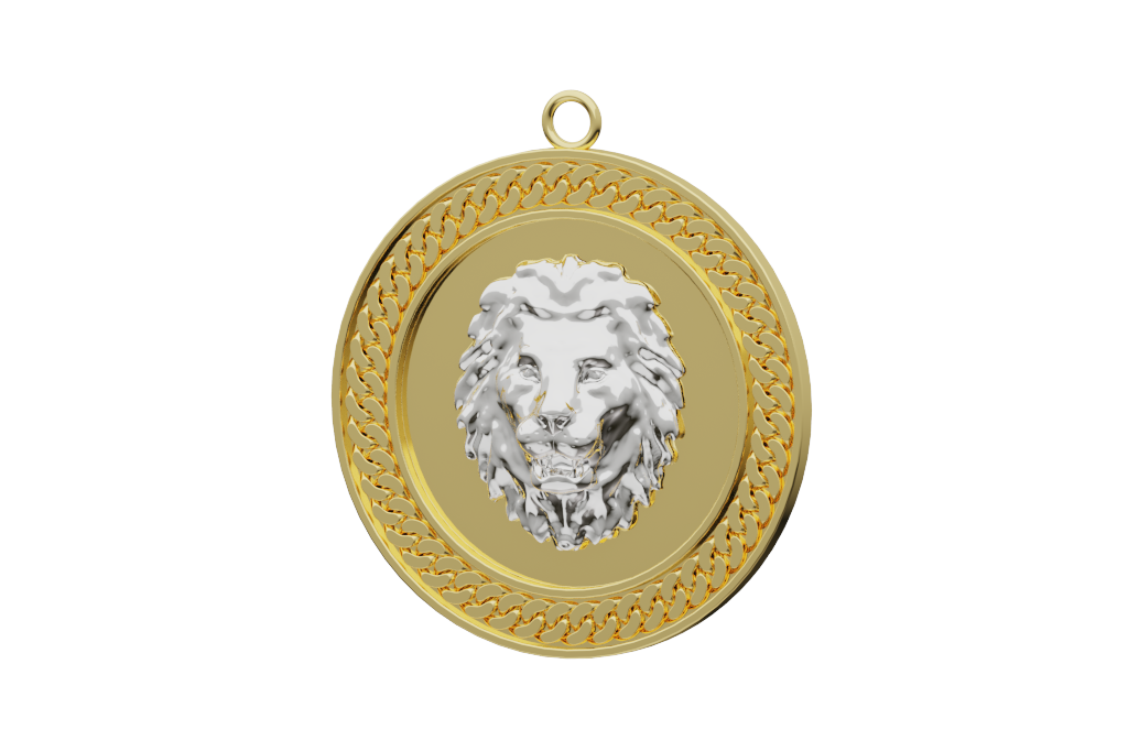 Lion Two-Tone Pendant
