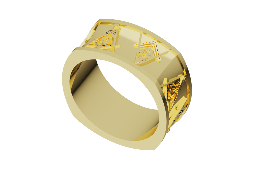 Masonic Wide Ring