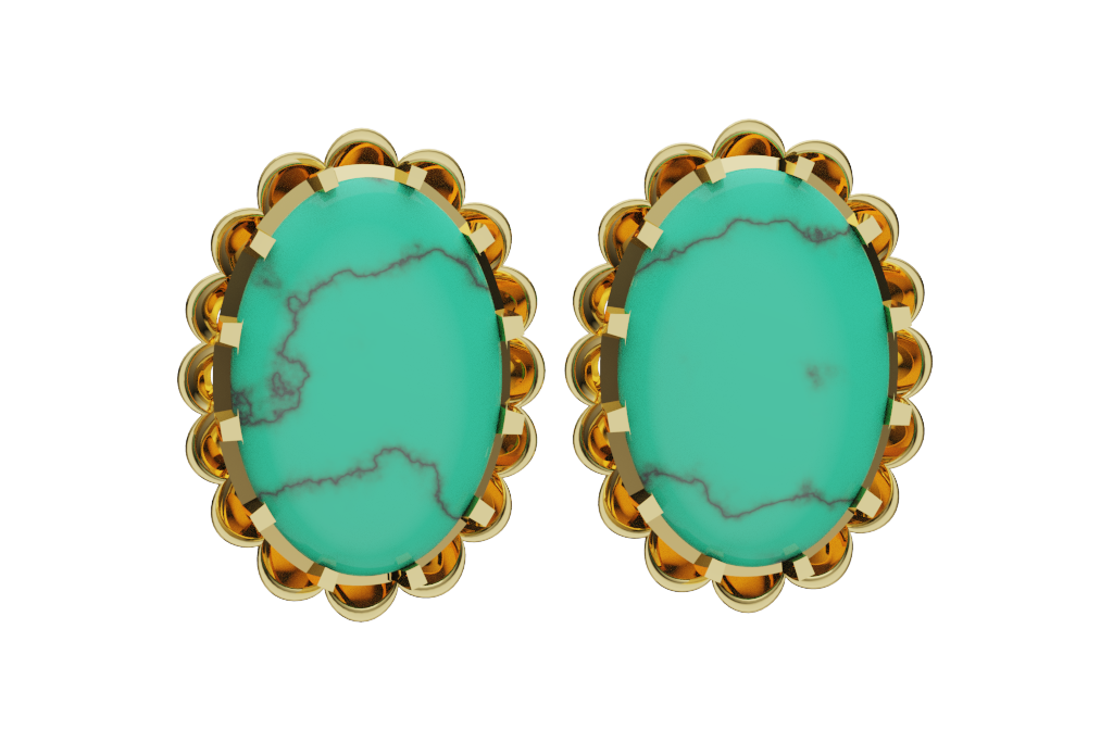 Oval Prong-Set Earrings