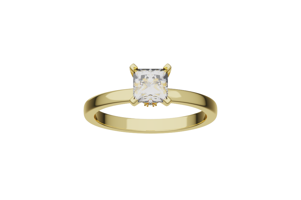 Princess Halo Cathedral Engagement Ring