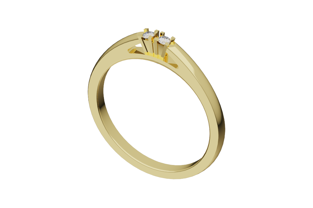 Round Cathedral Engagement Ring