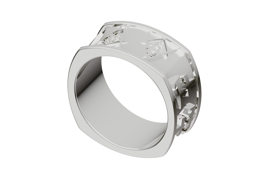 Masonic Squared-Edge Ring