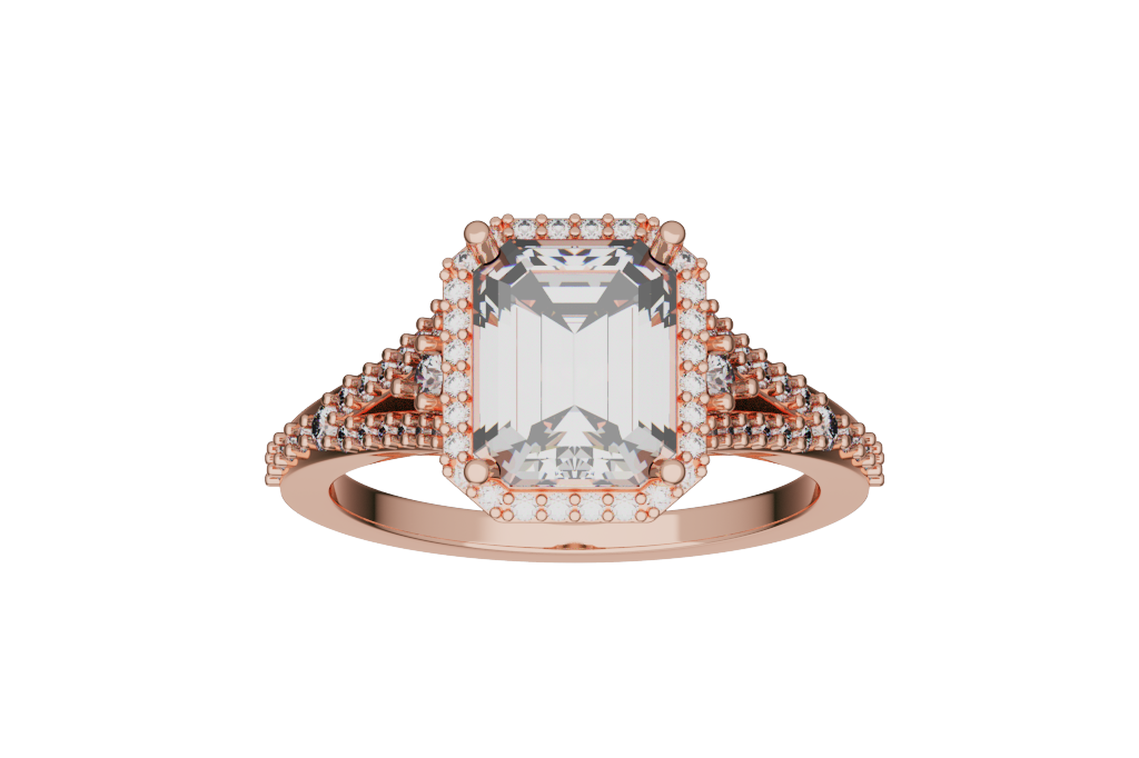 Radiant Halo Split-Shank Engagement Ring