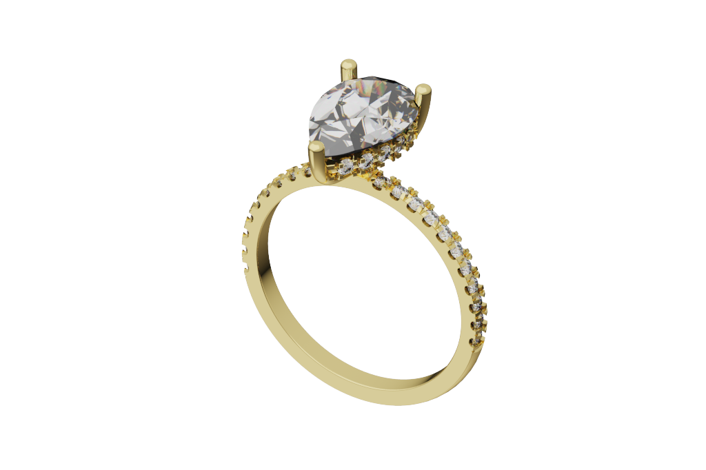 Pear Halo Engagement Ring