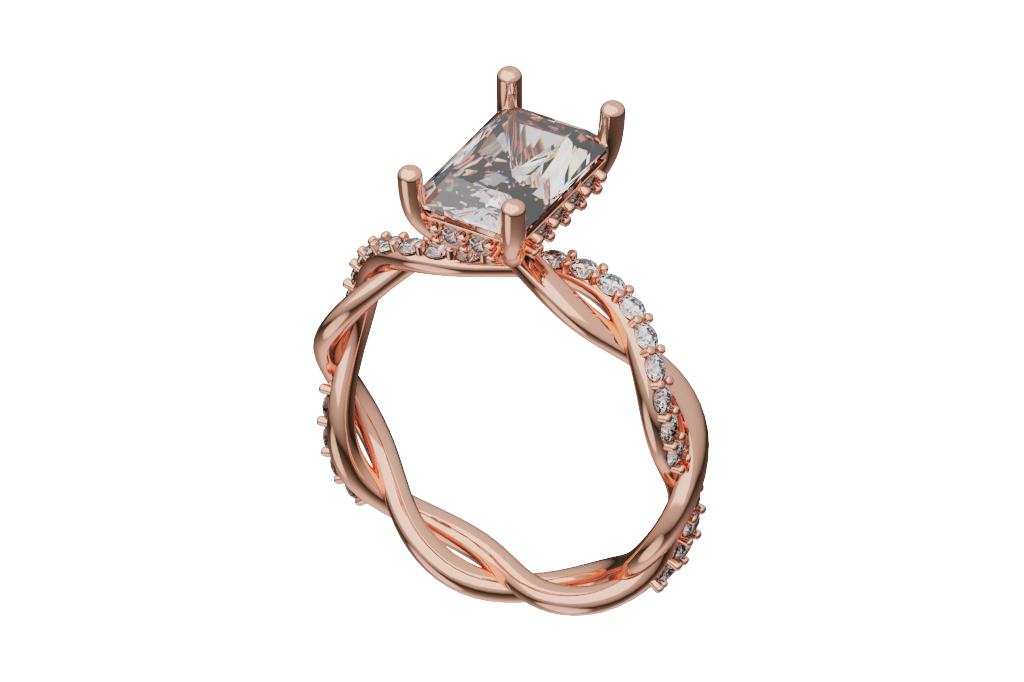 Radiant Pave Engagement Ring