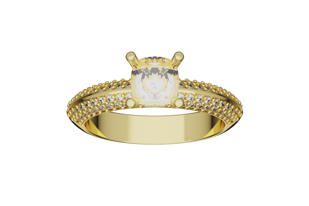 Cushion Pave Engagement Ring