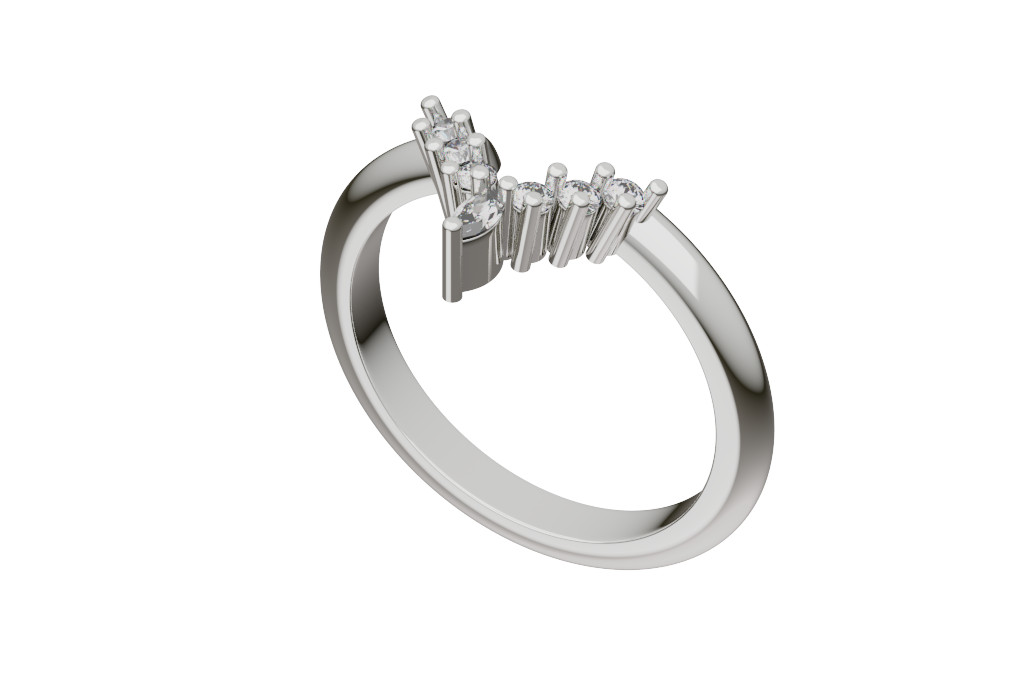 Round Chevron Baguette Band