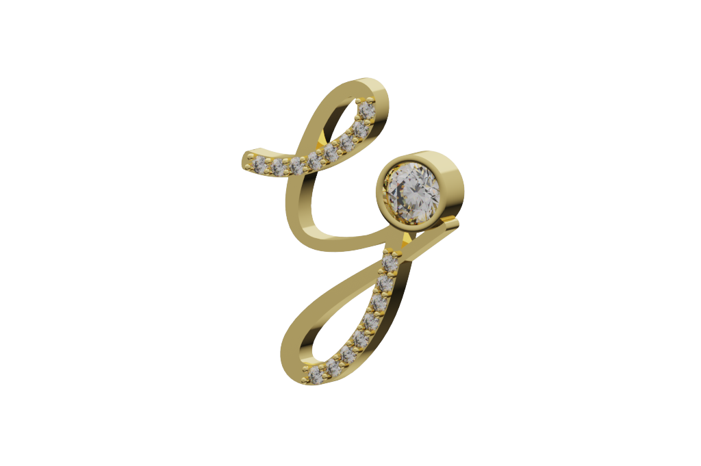Initial Bezel-Set Pendant