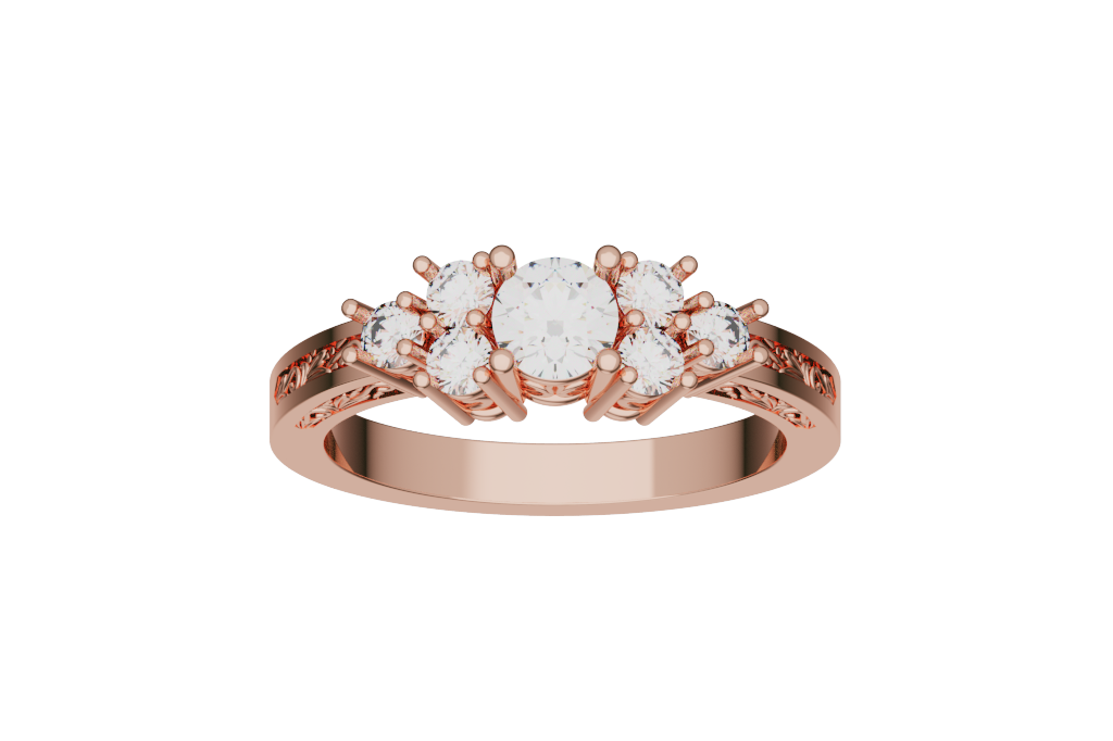 Round Cluster Vintage Engagement Ring