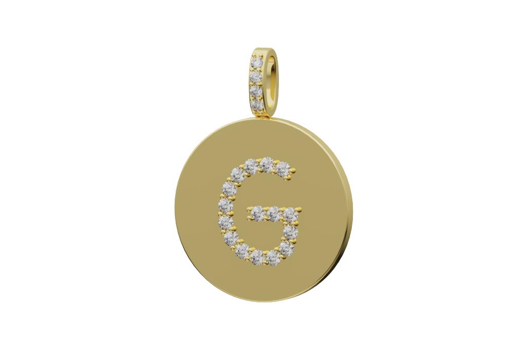 Initial Pave Medallion Pendant