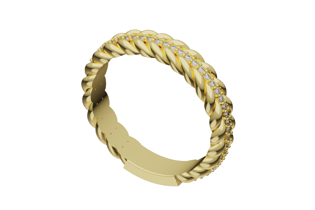 Eternity Pave Slim Rope-Inspired Band