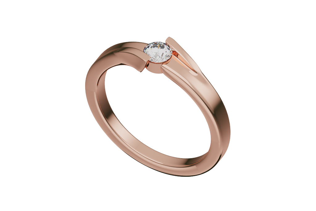 Bypass Faux-Tension Solitaire Ring