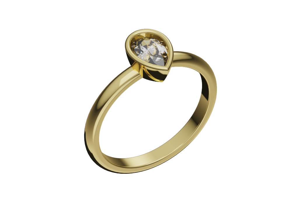 Pear Bezel Solitaire Ring