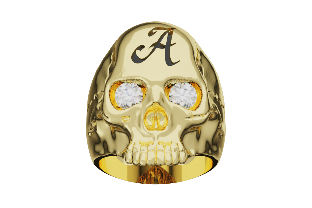 Round Skull Biker Ring