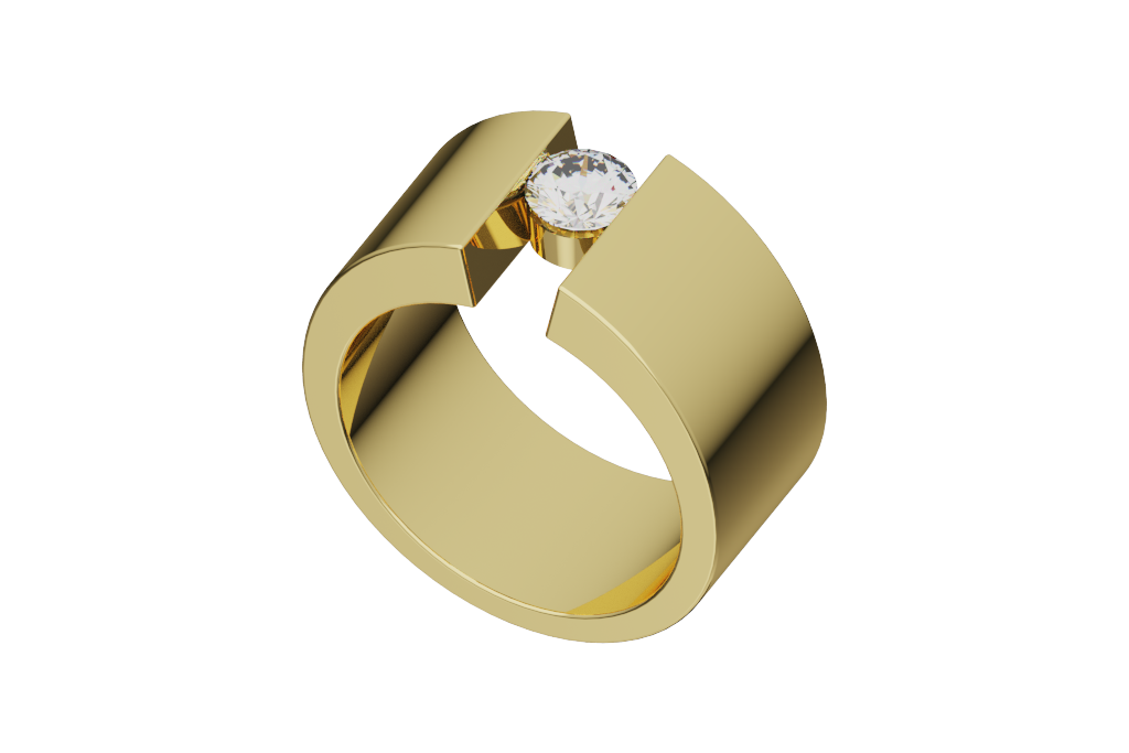 Round Solitaire Band Structural Top