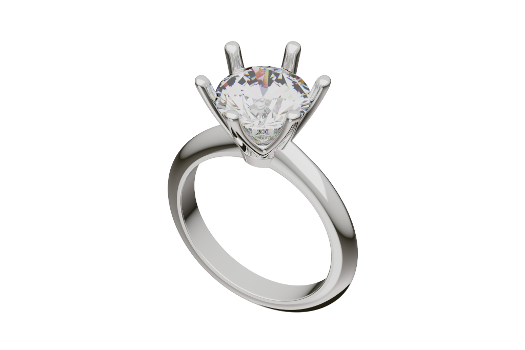 Round Solitaire Ring Slim Knife Edge