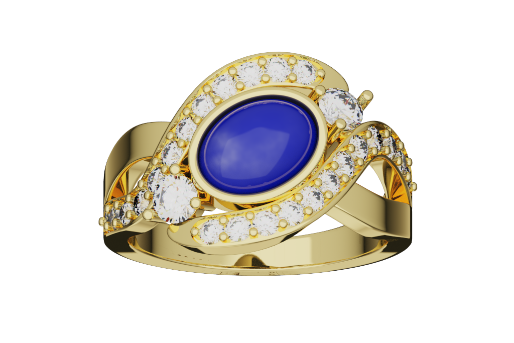 Oval Cluster Cocktail Ring