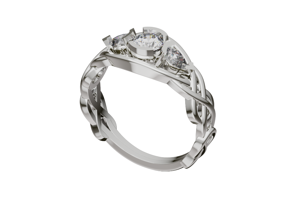 Three-Stone Engagement Mounting