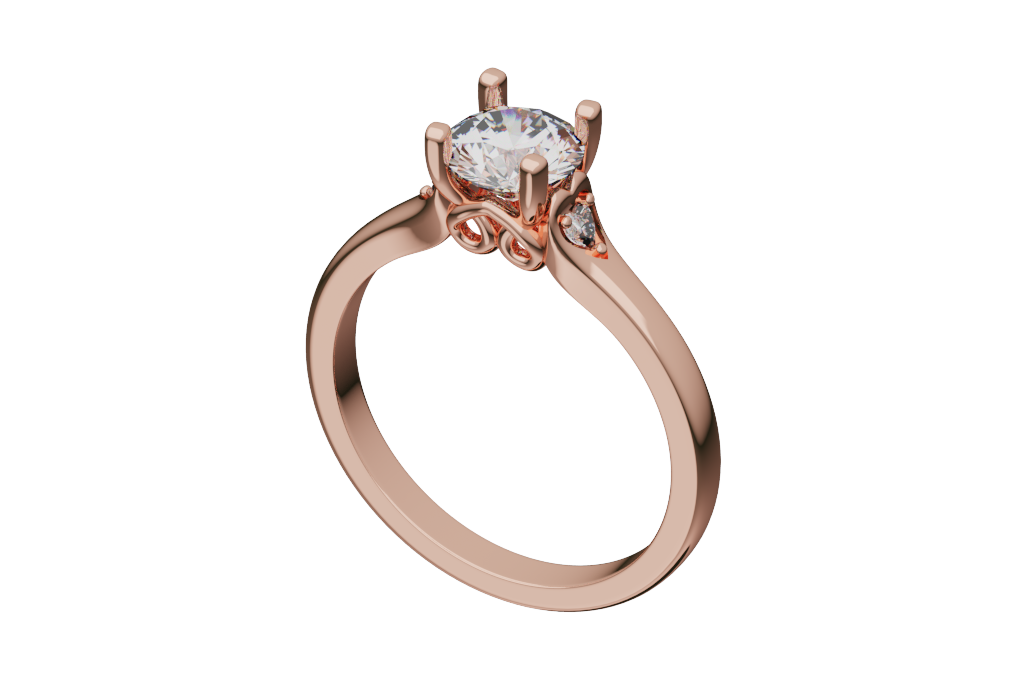Heart Accented Engagement Ring