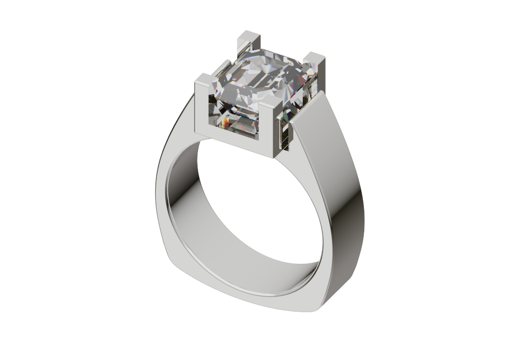 Oval Rope Shank Solitaire Ring