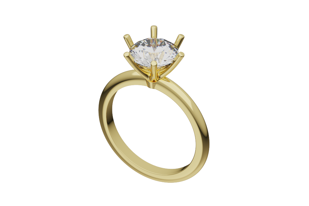 Round Solitaire Mounting Ring Ultra-Slim