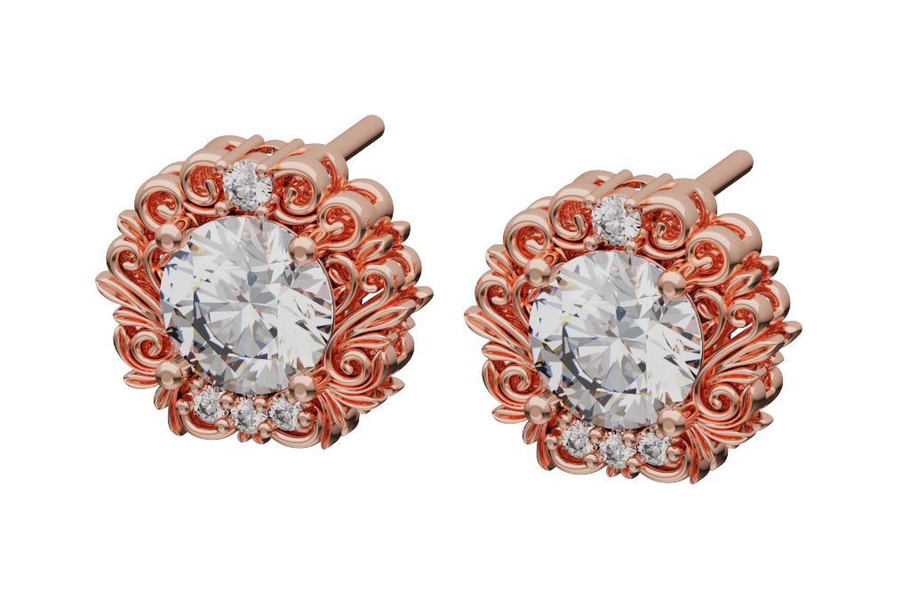Floral Cluster Stud Earrings
