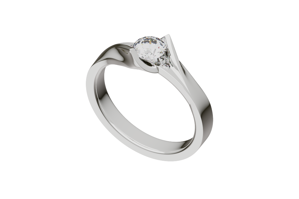 Round Solitaire Accent Ring