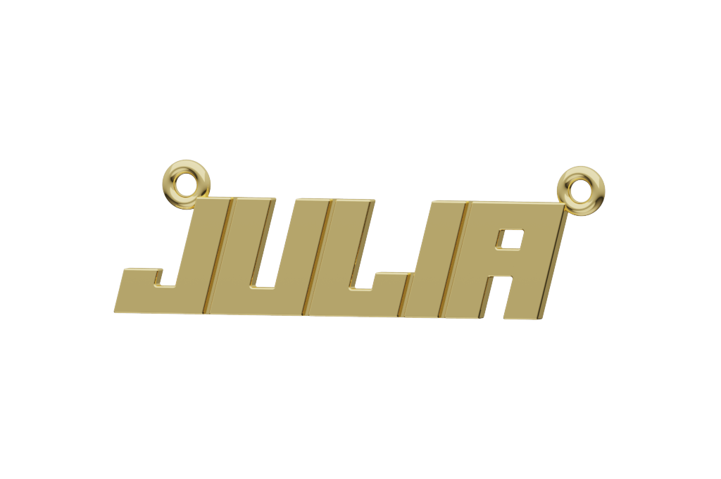 Nameplate Pendant Script Plate Elongated profile