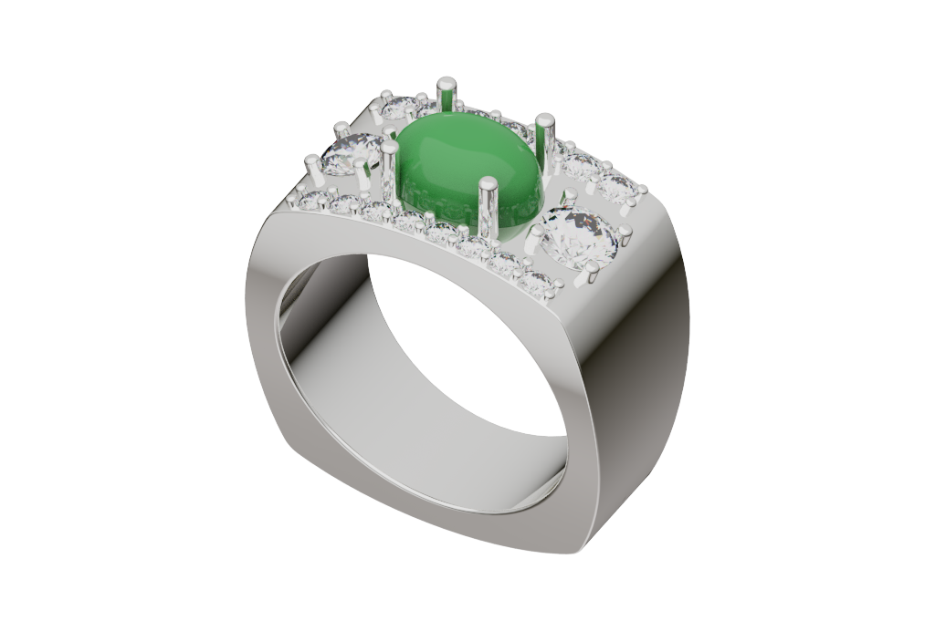 Oval Cluster Statement Ring
