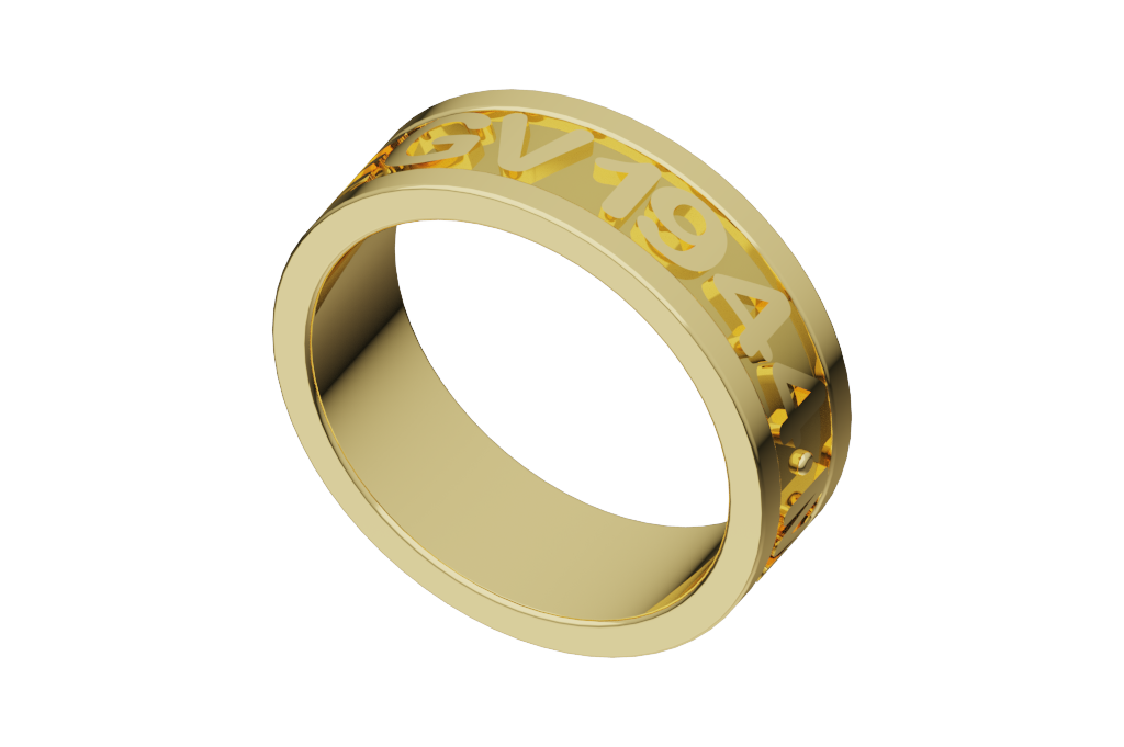 Band with raised letters
