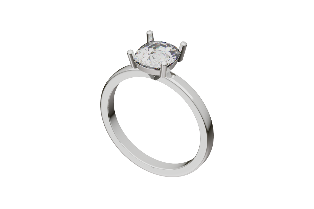 Cushion Solitaire Mounting Ring