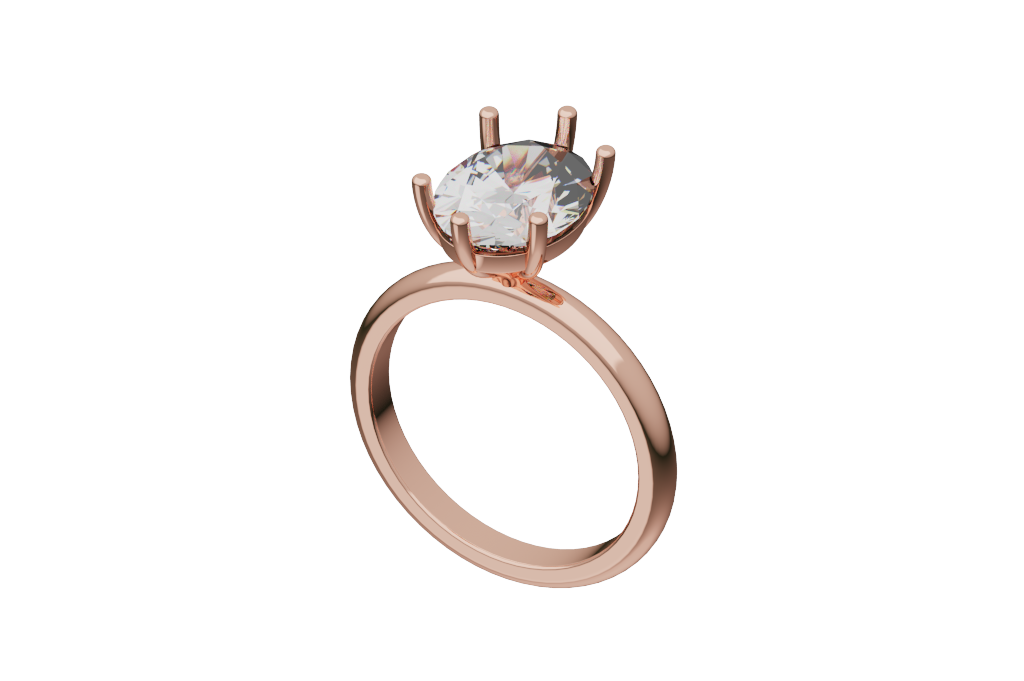 Oval Solitaire Ring Balanced Crown