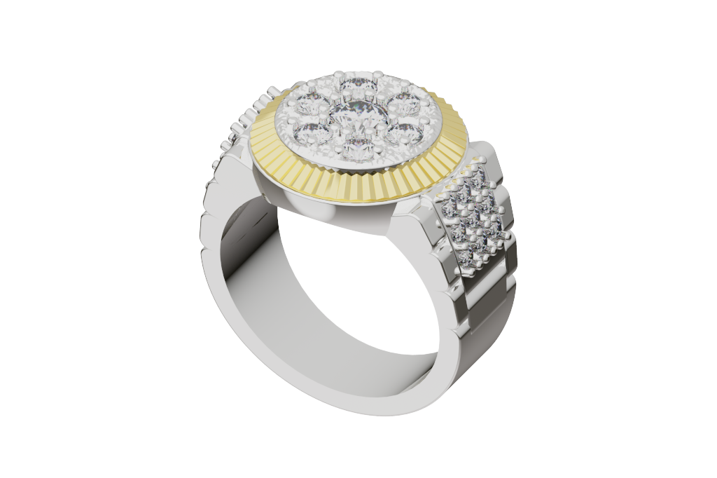 Cluster Cocktail Ring Balanced Crown