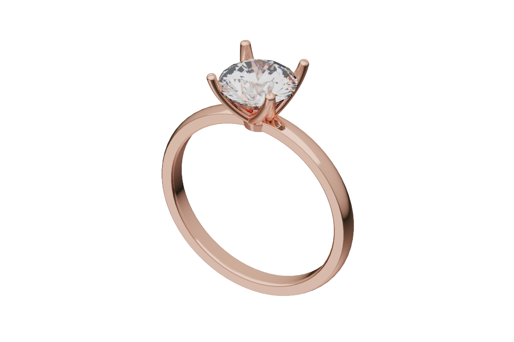 Round Solitaire Ring Polished Gallery Ultra-Slim