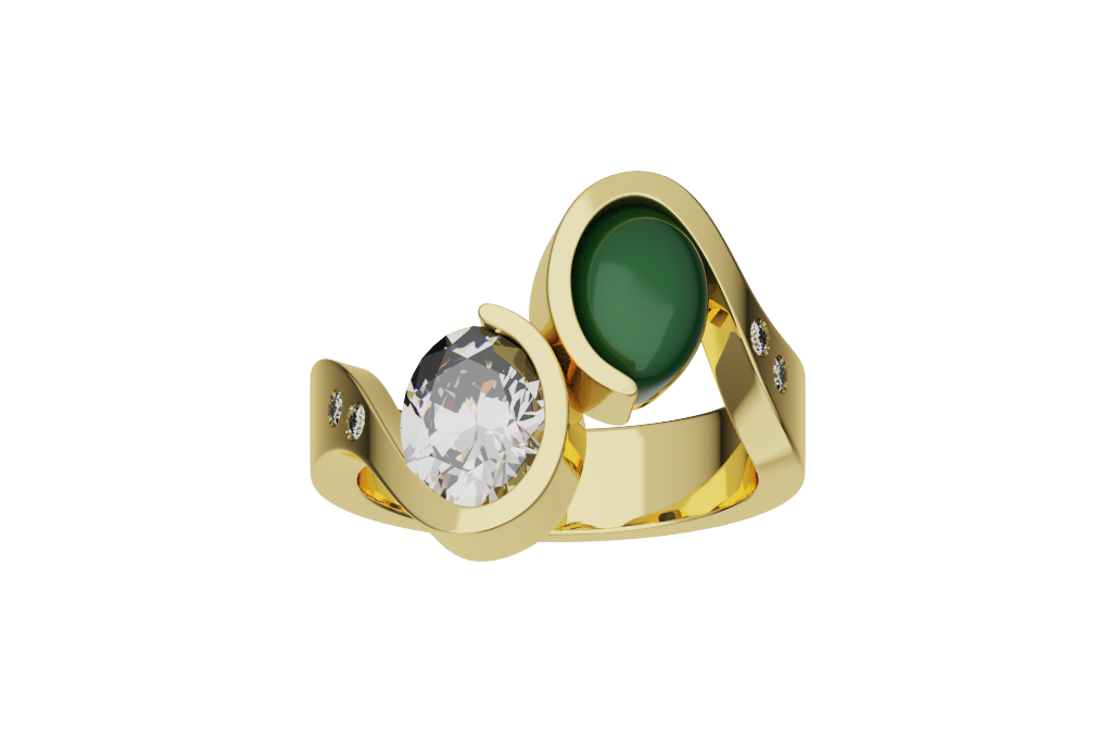 Oval Bypass Cocktail Ring