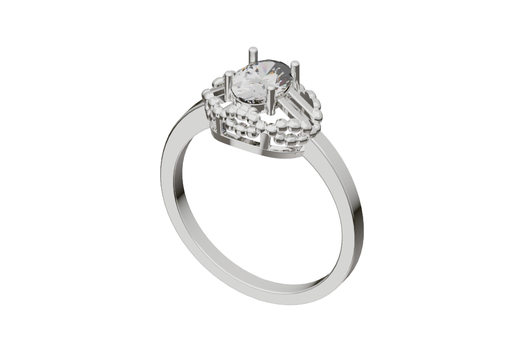 Oval Solitaire Ring Elongated Crown