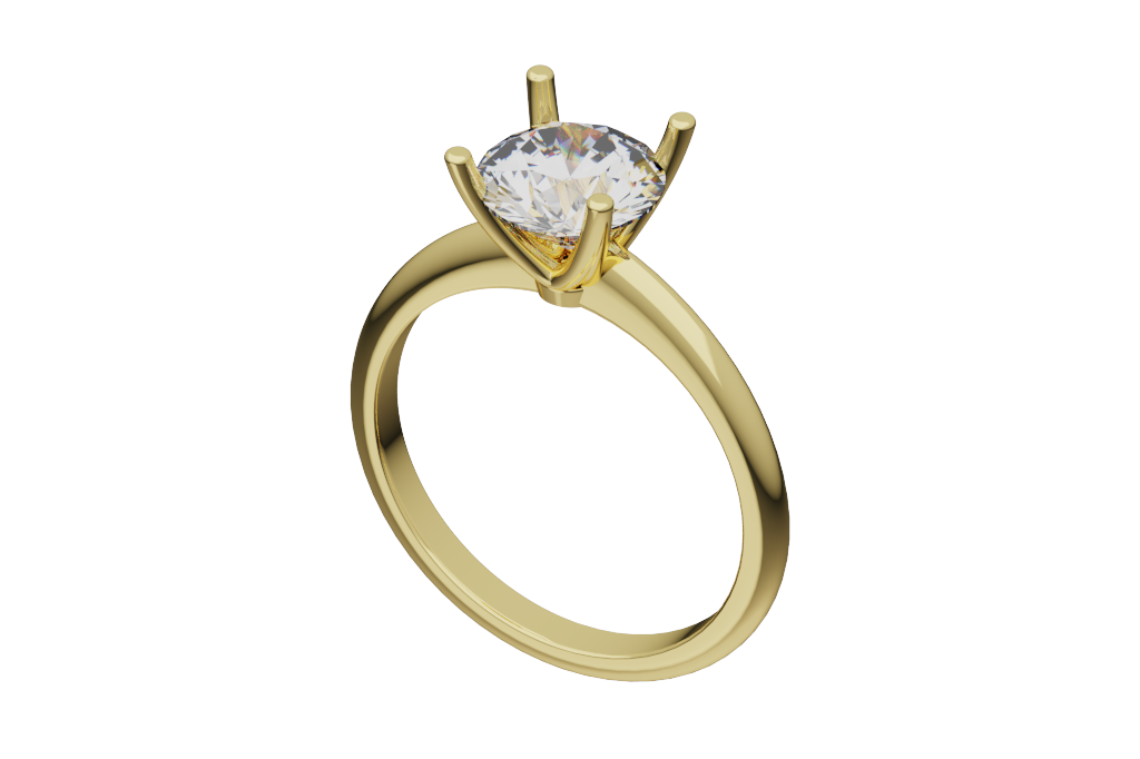 Round Solitaire Ring Polished Gallery 