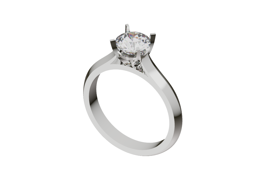 Solitaire Accent Prong Ring